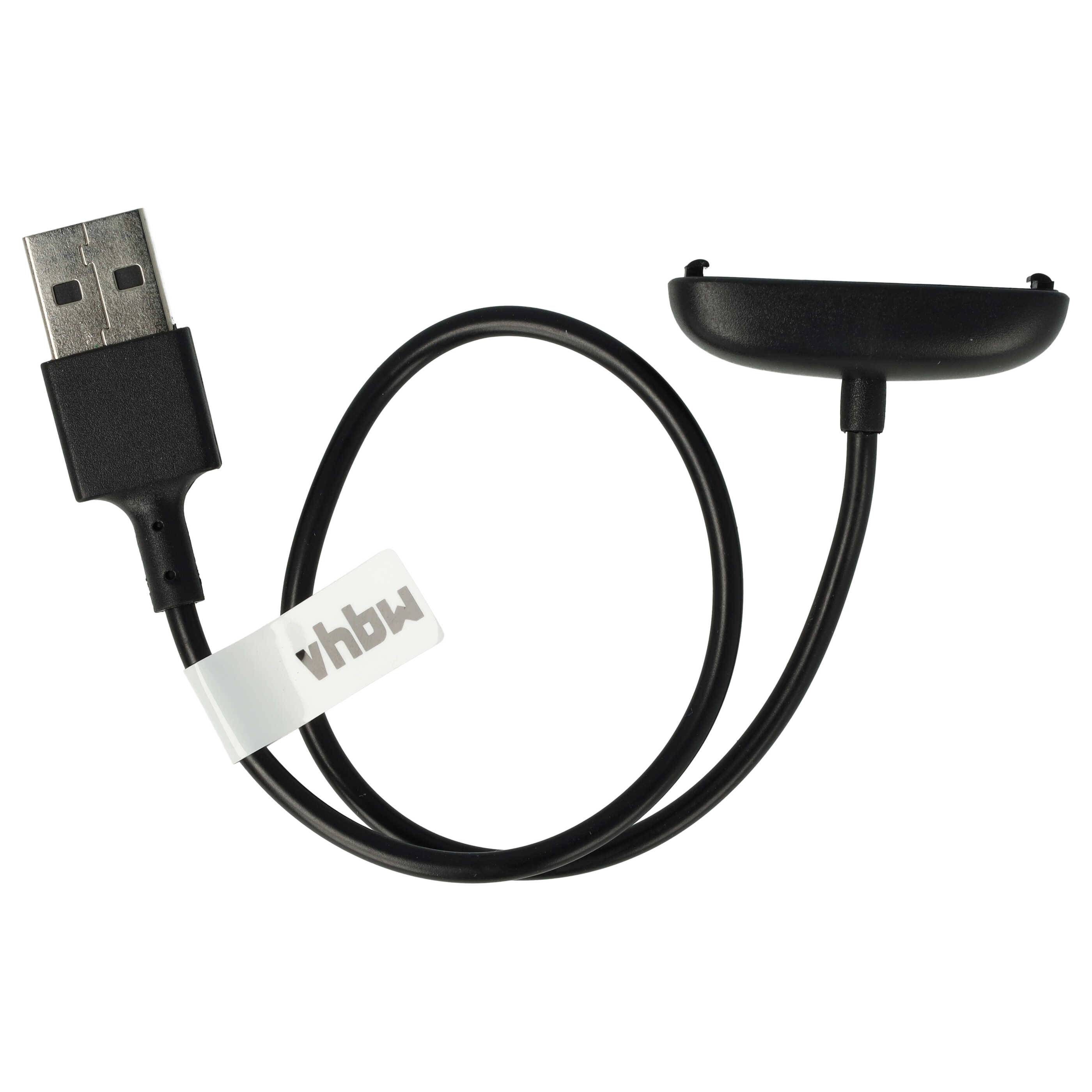 vhbw USB Ladekabel kompatibel mit Fitbit Inspire 2 Smartwatch Fitnesstracker - Ladestation Schwarz, 30 cm-0