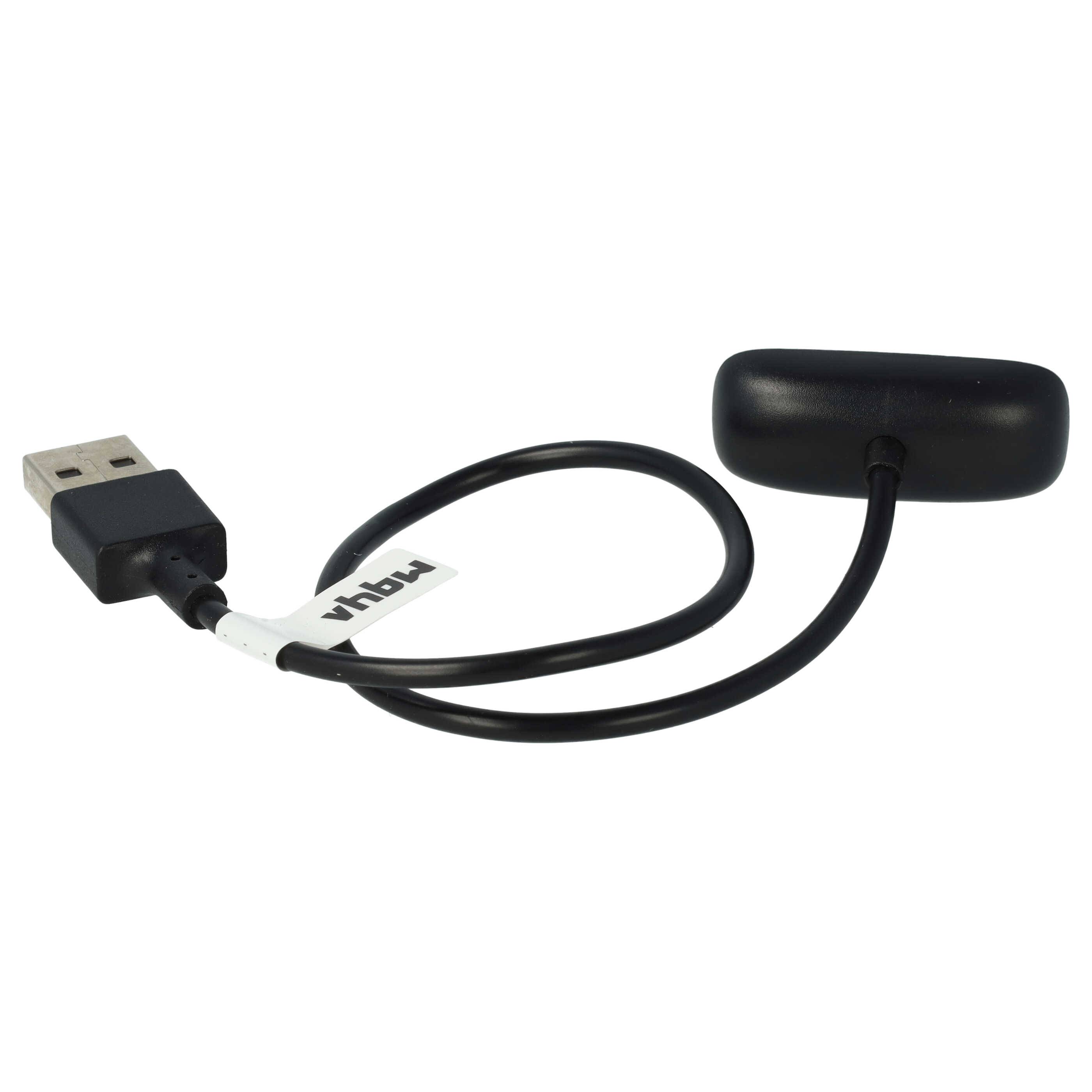 vhbw USB Ladekabel kompatibel mit Fitbit Inspire 2 Smartwatch Fitnesstracker - Ladestation Schwarz, 30 cm-1