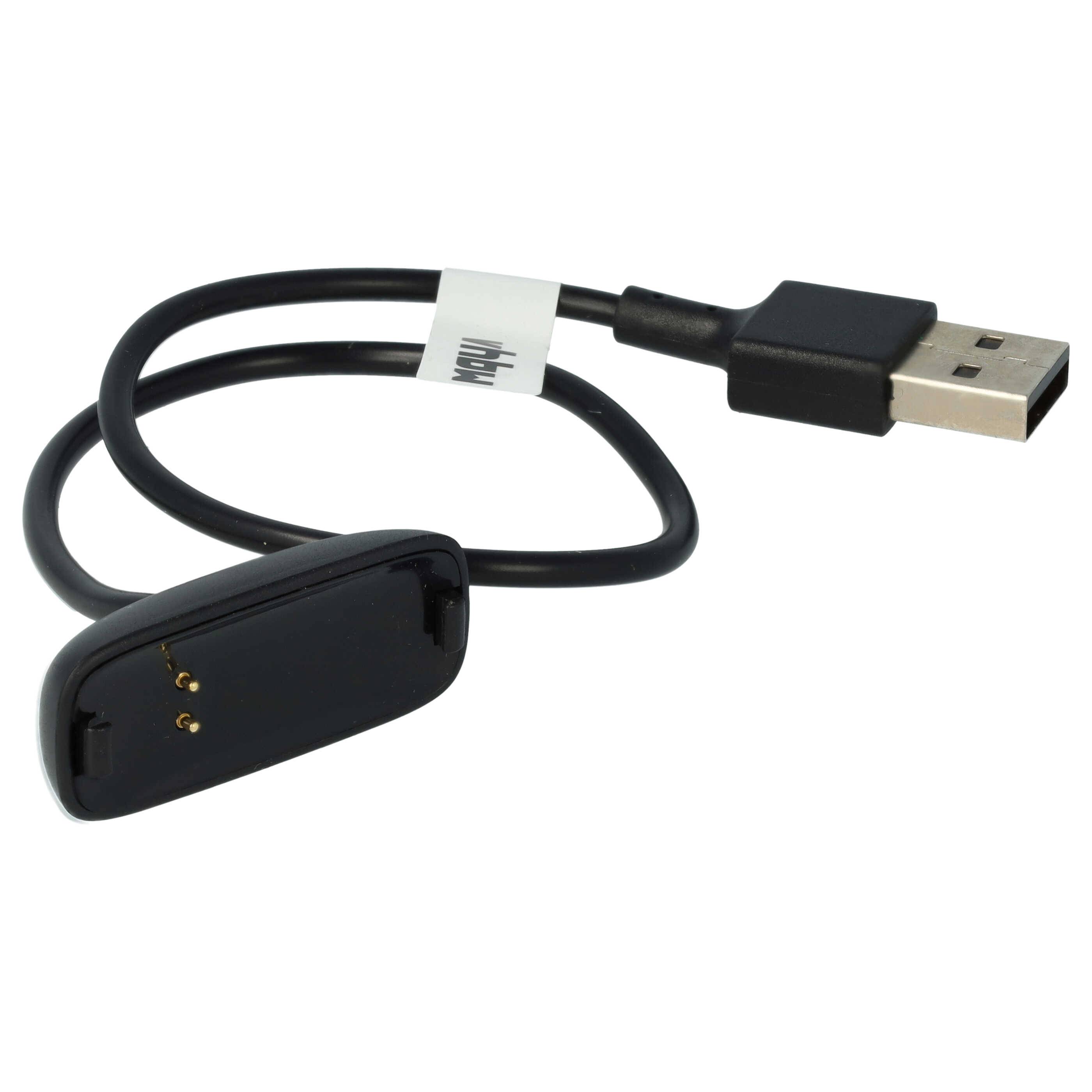 vhbw USB Ladekabel kompatibel mit Fitbit Inspire 2 Smartwatch Fitnesstracker - Ladestation Schwarz, 30 cm-3