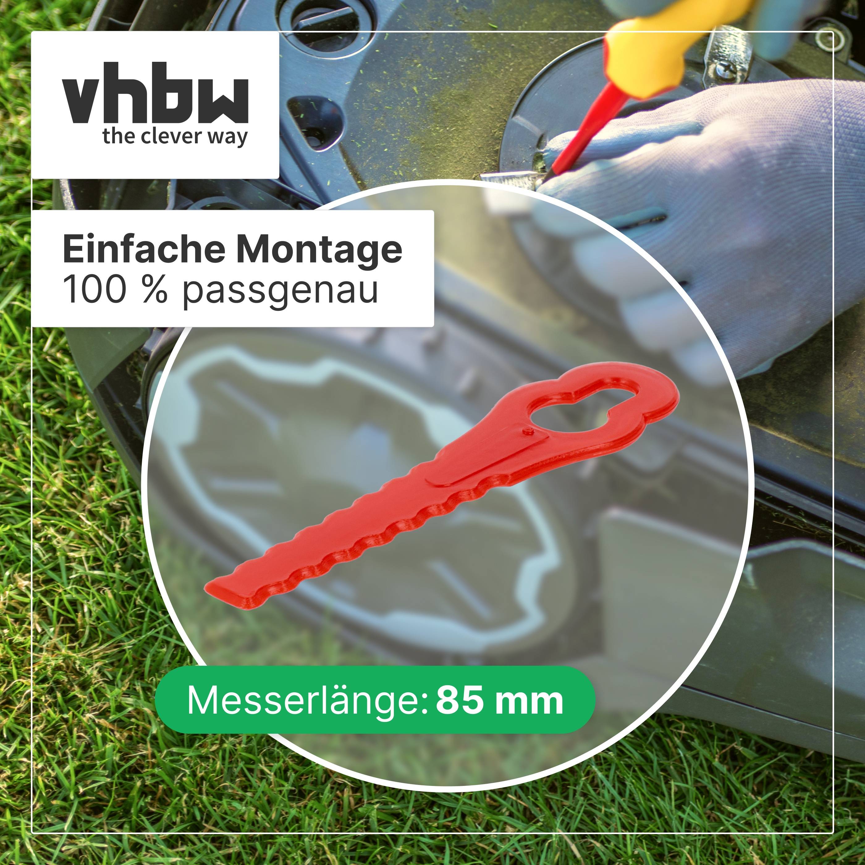 vhbw 50x Ersatz-Messer kompatibel mit Florabest FAT 18 B2 | 95940 PA6, FAT 18 B3 - 102971 PA6 Rasenmäher - Ersatzklinge-1