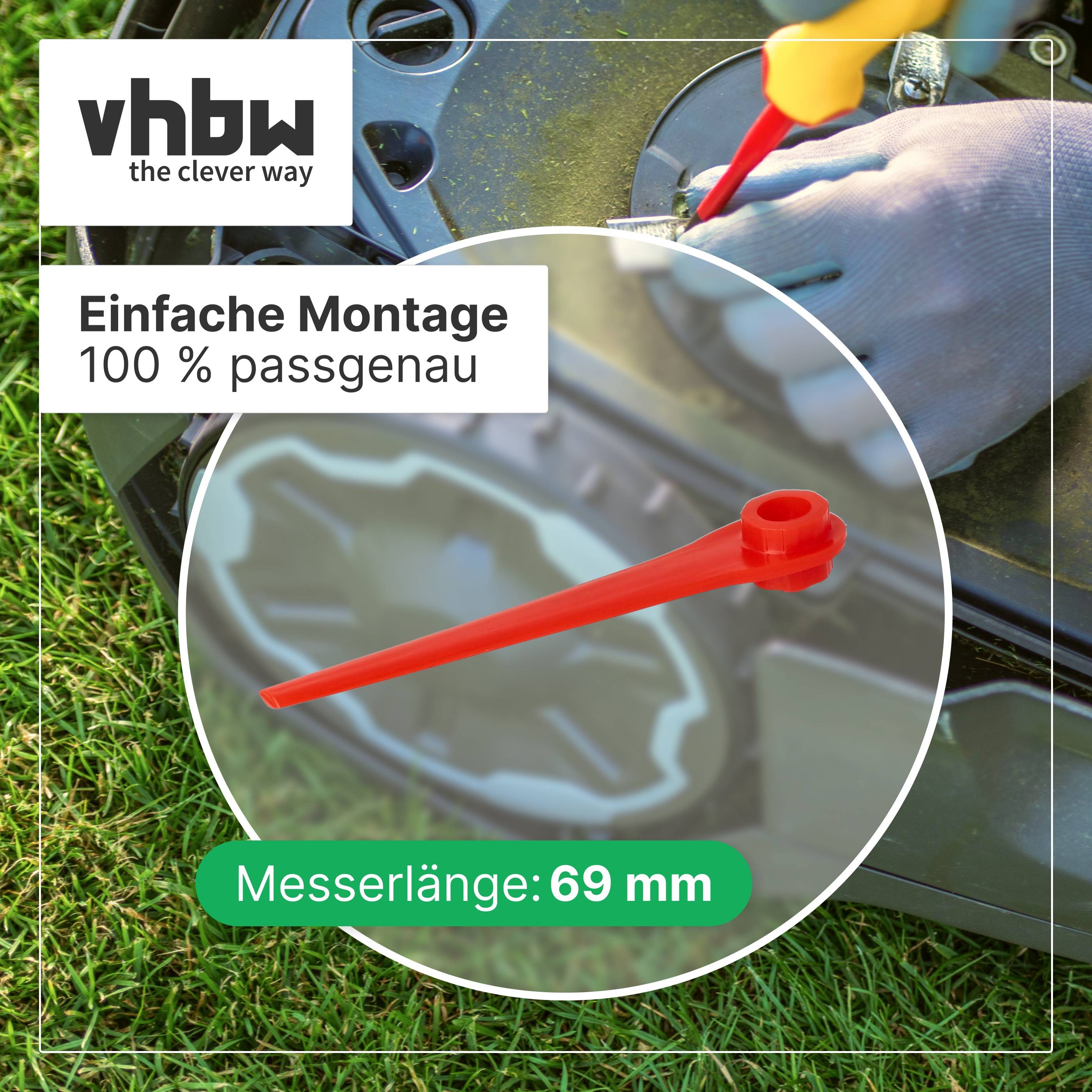 vhbw 20x Ersatz-Messer kompatibel mit Gardena AccuCut 2417-20 | 2417, 400Li 8840, 400Li 8840-20 Rasentrimmer --2