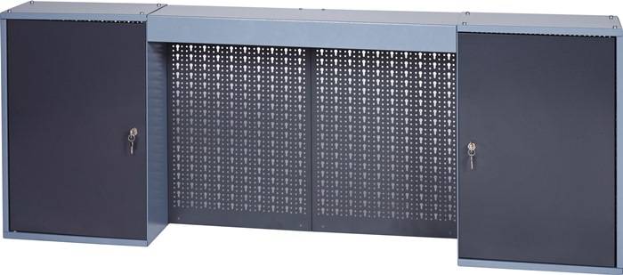 Werkzeugschrank H600xB1600xT200mm silber anth.4 Lochrückwände,2 Türen-0
