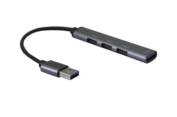 helos HUB, 4in1 USB-A 3.0 St./3x 2.0 Bu. + 1x 3.0 Bu., spacegrau Kabel & Adapter USB USB Hubs