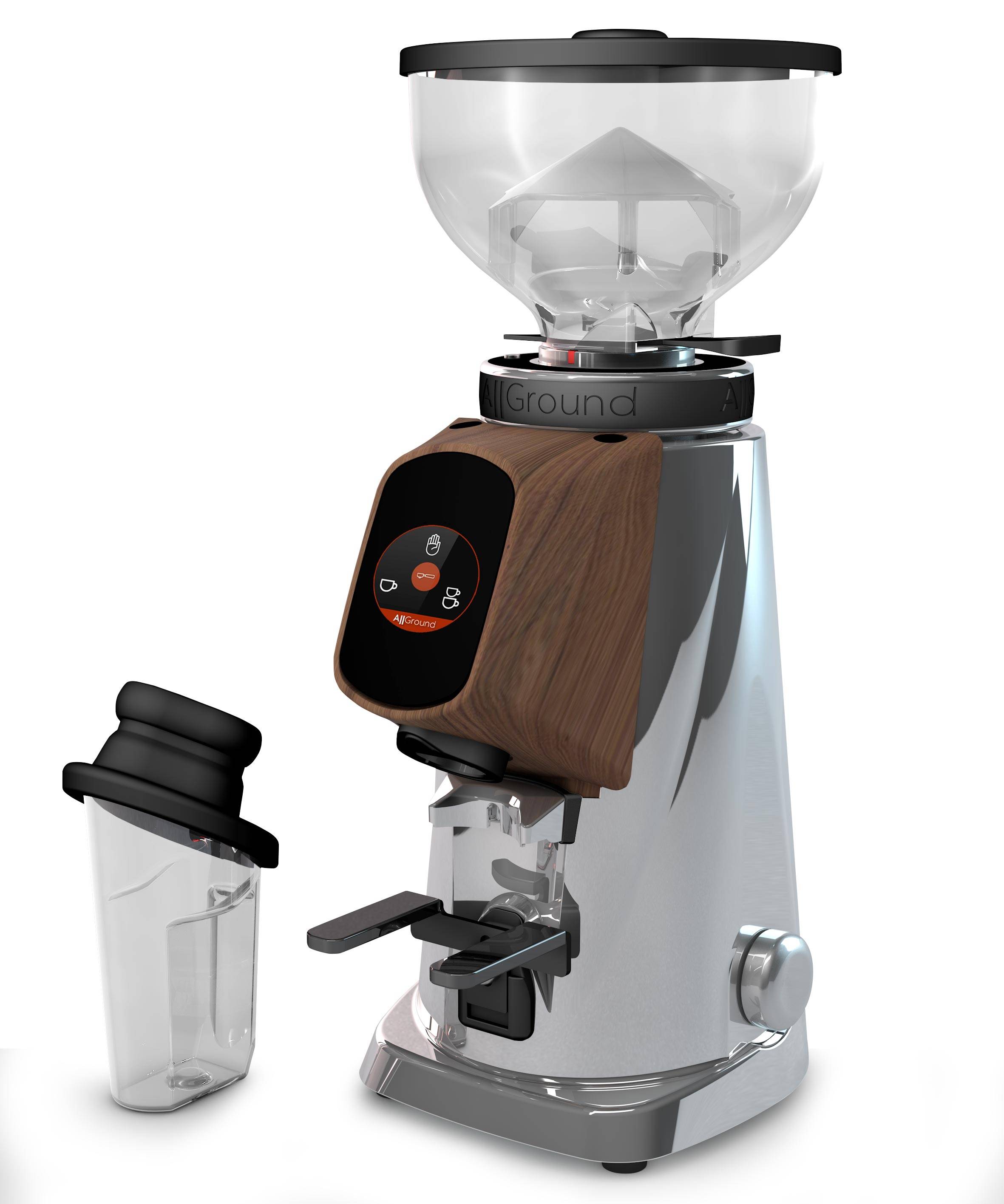 Fiorenzato AllGround Kaffeemühle Chrom Matt Eichenholz 230V EU Dark-T Titan-0