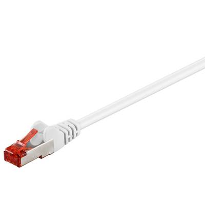 Goobay 92462 CAT 6 Netzwerkkabel RJ45 Stecker Kupferleiter halogenfrei Ethernet LAN Kabel S/FTP Schirmung Weiß 0,15 m