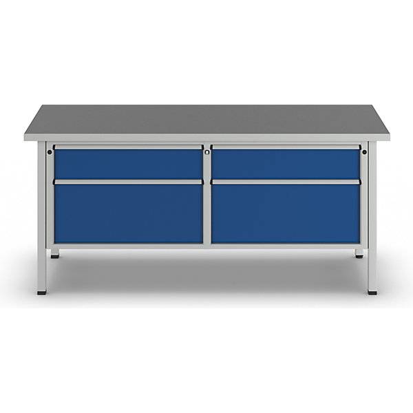 Werkbänke 2000 mm breit Gestellbauweise 4 Schubladen Universalplatte Höhe 890 mm. Anton Kessel GmbH |-2