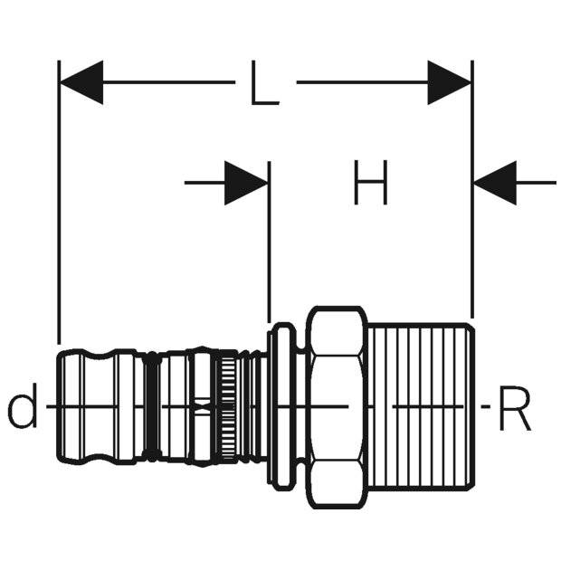 GEBERIT Mepla Übergang mit AG Rg d32-R1-2
