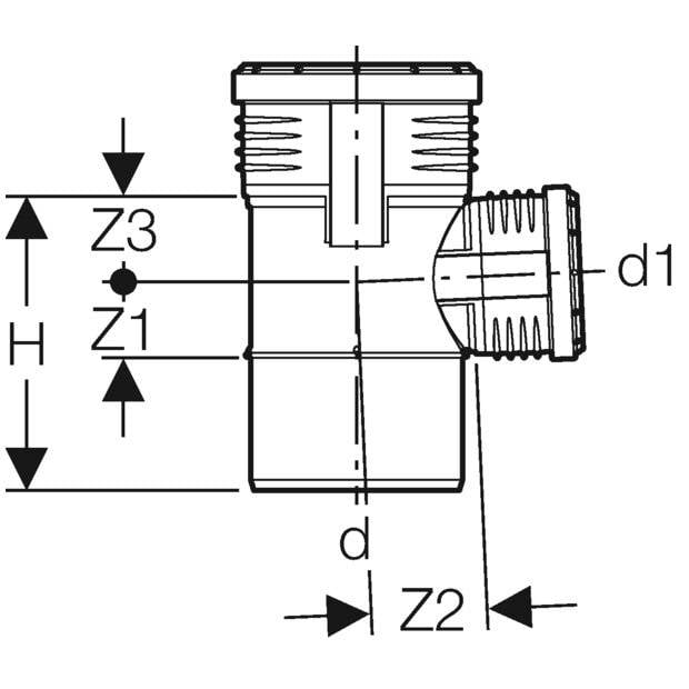 Geberit Silent-PP Abzweig 87,5 Grad Außendurchmesser 75mm, D1 50mm-2
