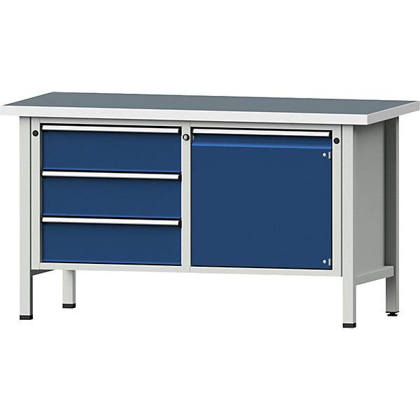 Werkbank Gestellbauweise Serie V 3 Schubladen Tür 540 mm Universalplatte Vollauszug. Anton Kessel GmbH |-1