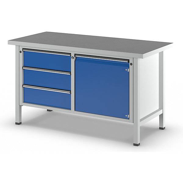 Werkbank Gestellbauweise Serie V 3 Schubladen Tür 540 mm Universalplatte Vollauszug. Anton Kessel GmbH |-2