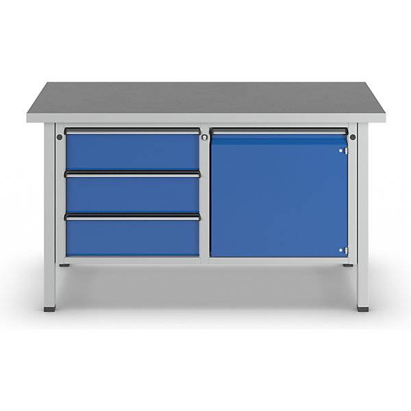 Werkbank Gestellbauweise Serie V 3 Schubladen Tür 540 mm Universalplatte Vollauszug. Anton Kessel GmbH |-3