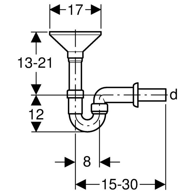 GEBERIT Rohrbogengeruchsverschluss für Geräte mit Trichter oval d50-2