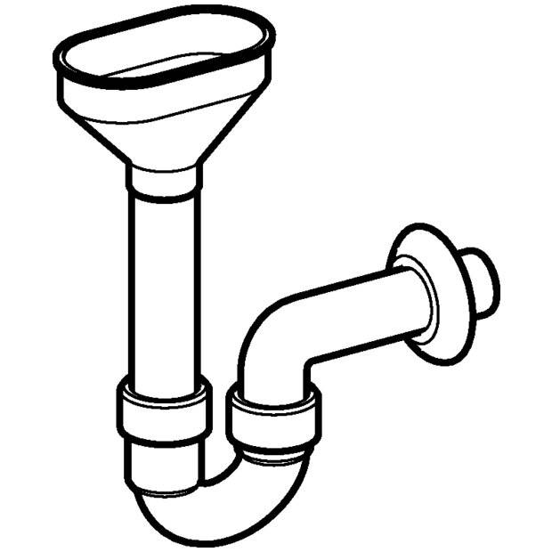 GEBERIT Rohrbogengeruchsverschluss für Geräte mit Trichter oval d50-3