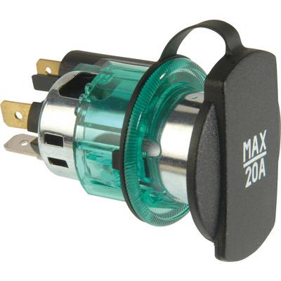 ProCar Power-Steckdose mit Spannhülse grün Belastbarkeit Strom max.=20 A Passend für (Details) Zigarettenanzünderstecker
