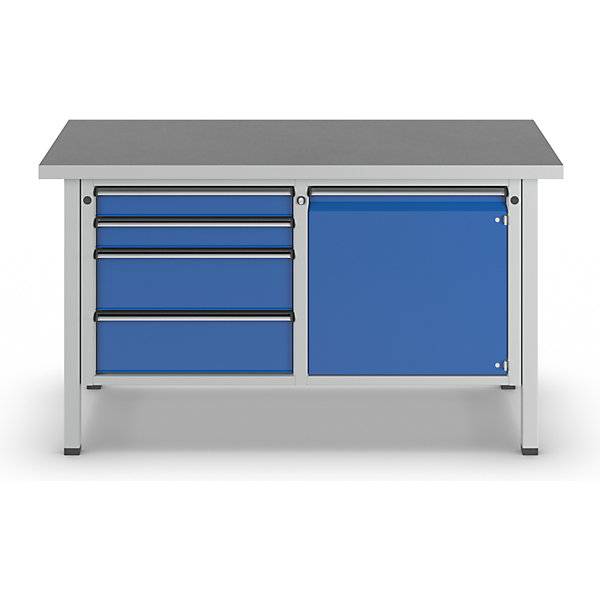 Werkbank Gestellbauweise Serie V 4 Schubladen Tür 540 mm Universalplatte Vollauszug. Anton Kessel GmbH |-3