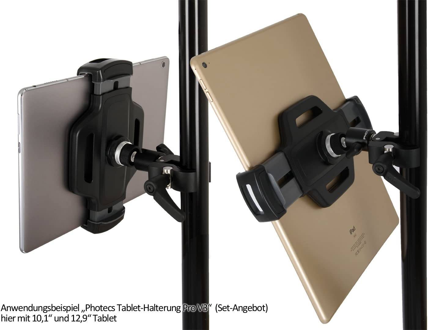 Photecs® Tablet Stativ Adapter Typ4 mit 1/4" Zoll Stativgewinde, f. Tablet-PC bis 14 Zoll-2