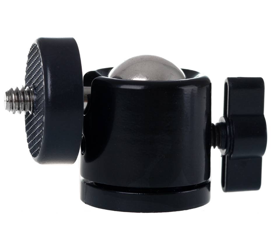Photecs® Mini Stativkopf Kugelkopf Basic V2 mit 3/8" & 1/4"-Anschluss, montiert 360° drehbar-2