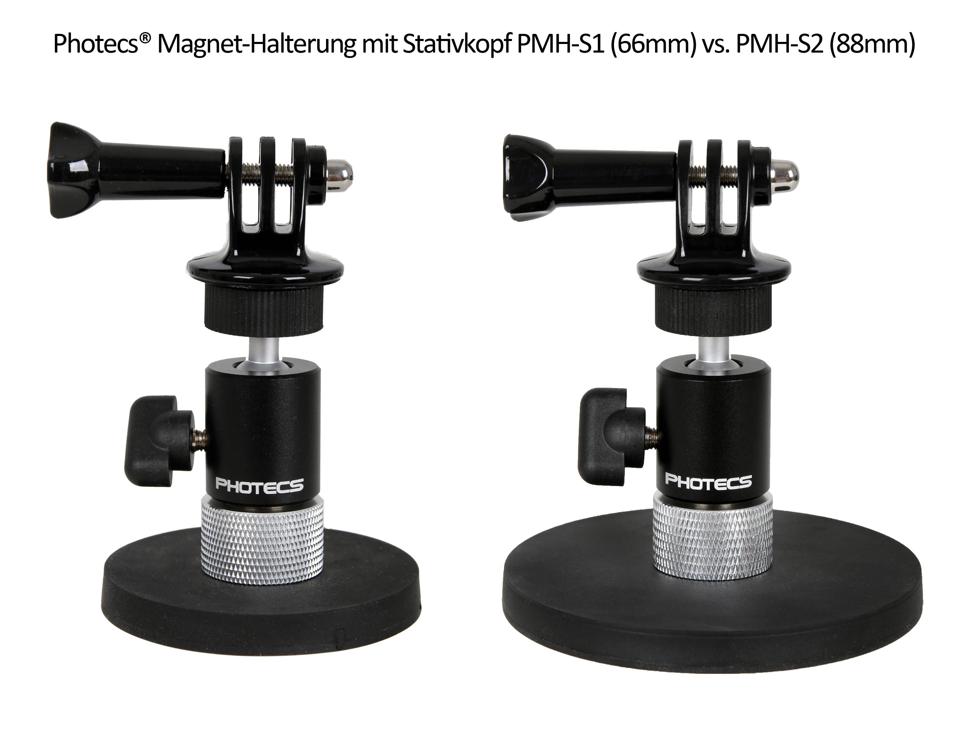 Photecs® Magnet-Halterung mit Stativkopf PMH-S1, sehr starker Halt durch 66mm Neodym-Magneten-1