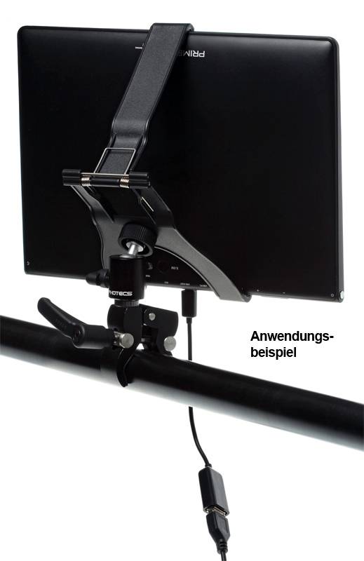 Photecs® Tablet-Stativ-Adapter Typ1 mit 1/4" Zoll Gewinde, Universal-Halter bis 21cm Tablet-Breite-3