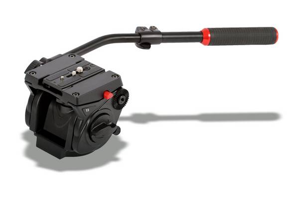 Photecs® Fluid Videokopf T2 mit flacher Basis, hochfeste Alu-Legierung, Belastbarkeit ca. 6 kg,