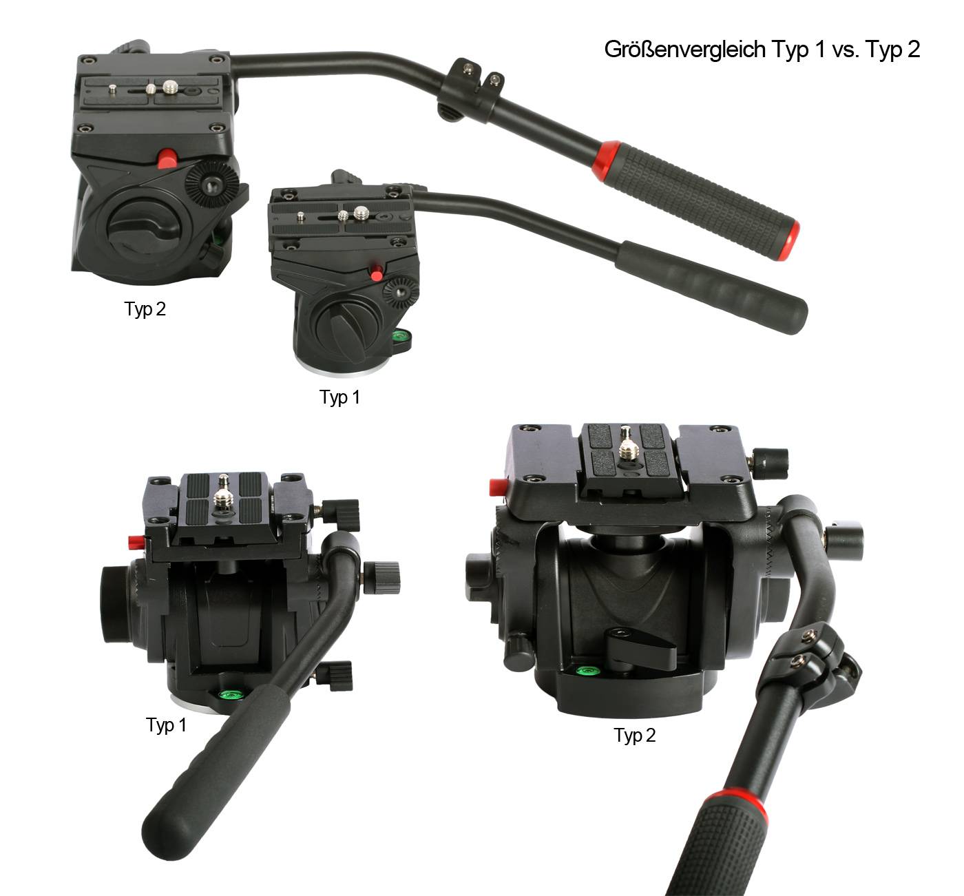 Photecs® Fluid Videokopf T2 mit flacher Basis, hochfeste Alu-Legierung, Belastbarkeit ca. 6 kg,-3