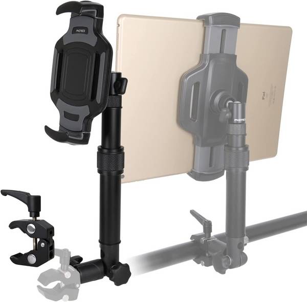 Photecs® Tablet-Halterung Pro V4-K3, höhenverstellbar mit Kniegelenk, f. iPad Pro u. andere Tablet