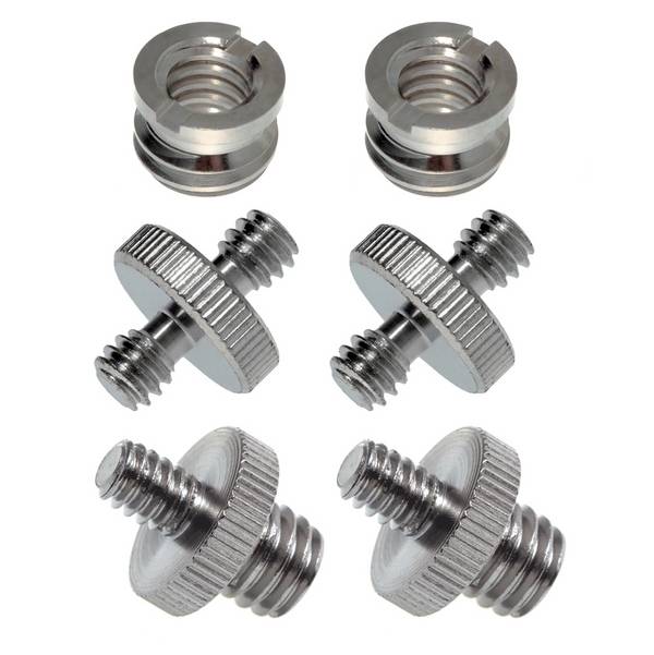 Gewindeadapter-Set UNC 1/4" 3/8" 6-teilig, Adapter-Schrauben f. Zollgewinde