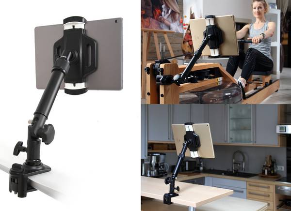 Photecs® Tablet-Halterung Pro V4-PK, höhenverstellbar mit Kniegelenk, f. iPad Pro u. andere Tablet