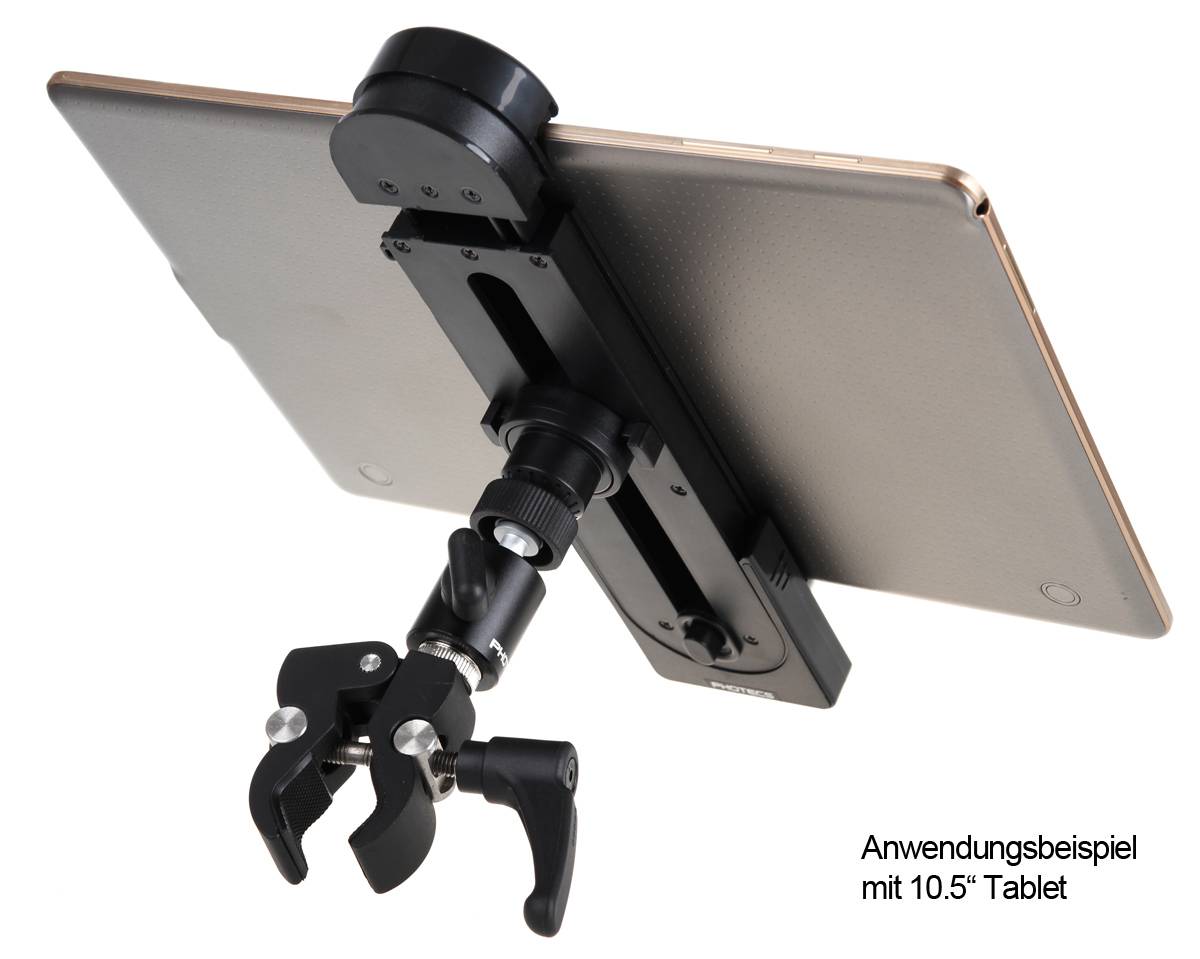 Photecs® Universal Tablet-Halterung Pro V1, Halter f. iPad oder andere Tablets und Smartphones-2