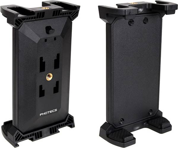 Photecs® Tablet Stativ Adapter Typ5 mit 3x 1/4" Zoll Gewinde, f. Tablets bis 28 cm Breite