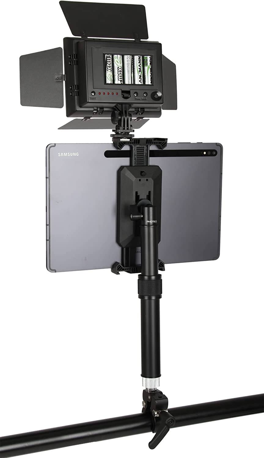Photecs® Tablet Stativ Adapter Typ5 mit 3x 1/4" Zoll Gewinde, f. Tablets bis 28 cm Breite-2