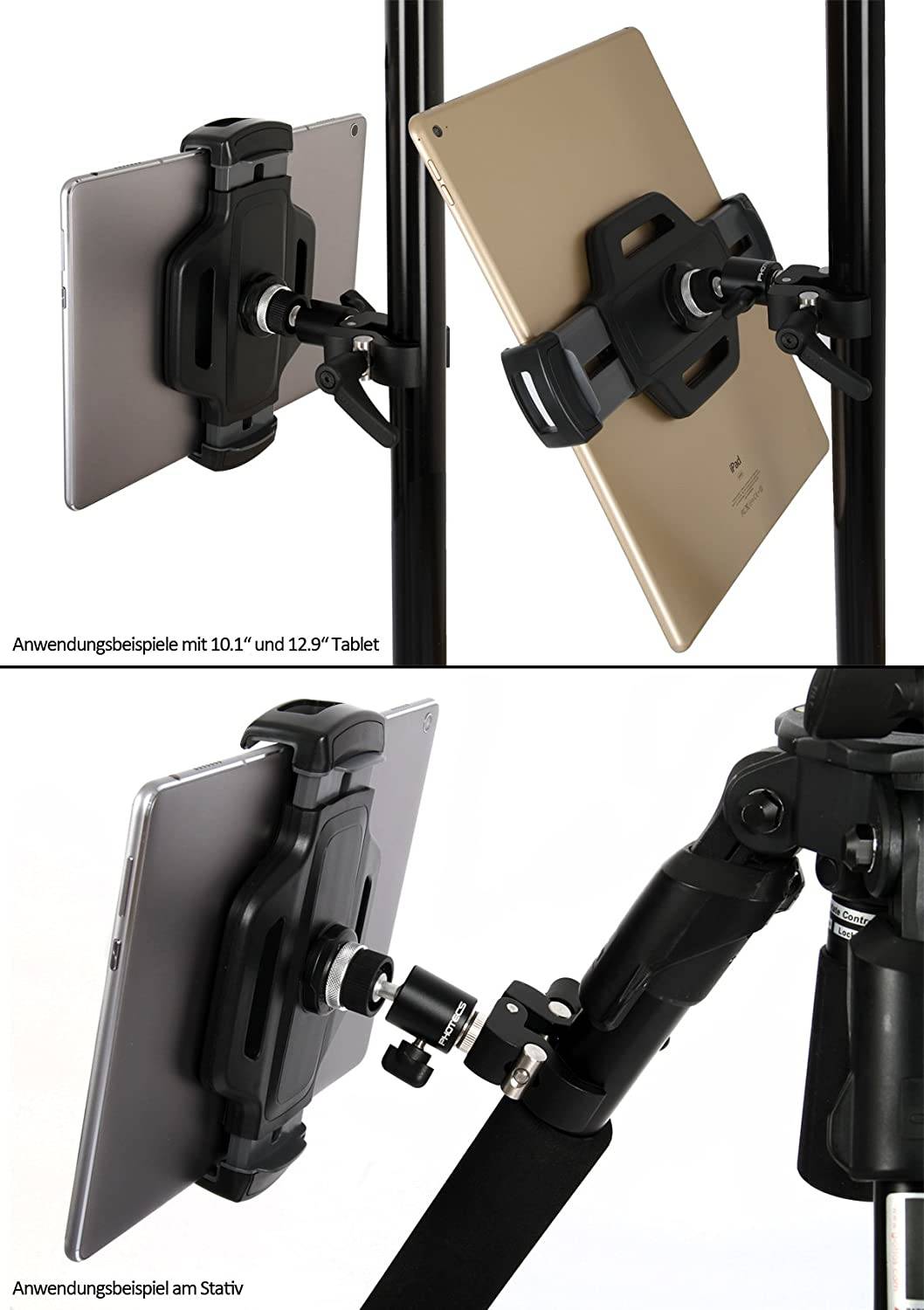 Photecs® Universal Tablet Halterung Pro V3, Halter f. iPad Pro und Tablet-PC von 6 - 14 Zoll-1