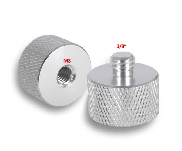 Photecs® Gewindeadapter M8 Innen zu 3/8"-16 Außen, Adapter/Konverter metrisch zu Zoll-Gewinde