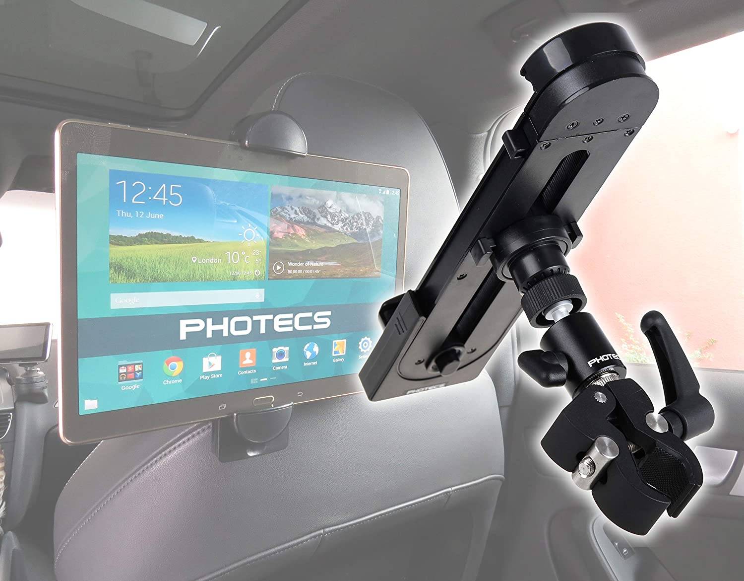 Photecs® Universal Auto Tablet-Halterung Pro V1-A für iPad Pro und andere Tablet-PC bis zu 14 Zoll ode-0