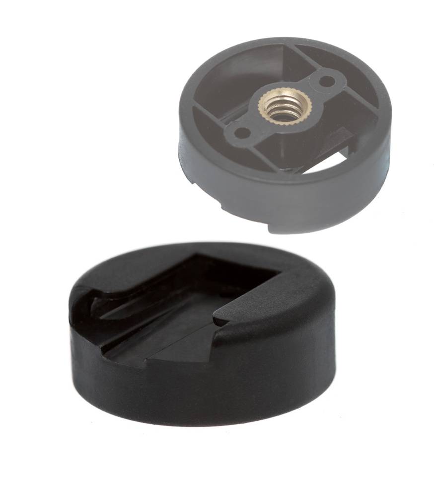 Blitzschuh-Adapter rund mit 1/4" Gewindeanschluß, Standard-Blitzschuh zum Aufschrauben-0