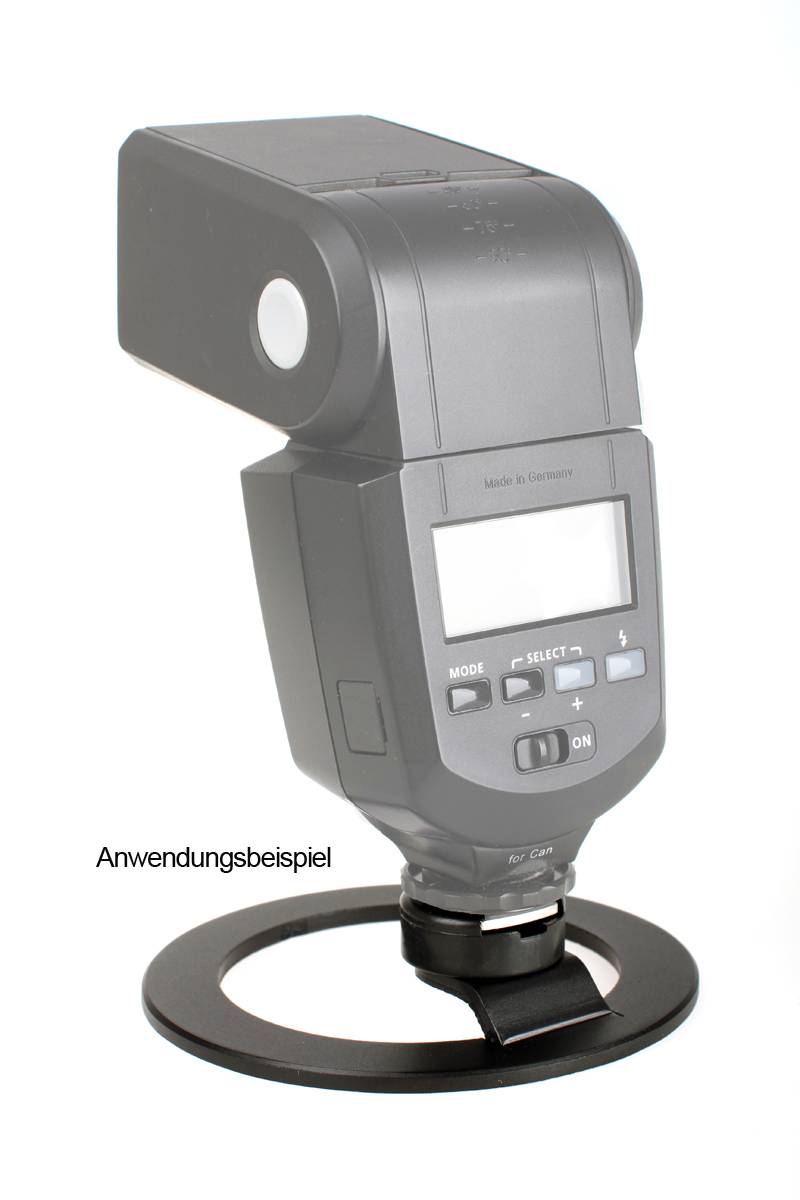 Blitzschuh-Adapter rund mit 1/4" Gewindeanschluß, Standard-Blitzschuh zum Aufschrauben-1