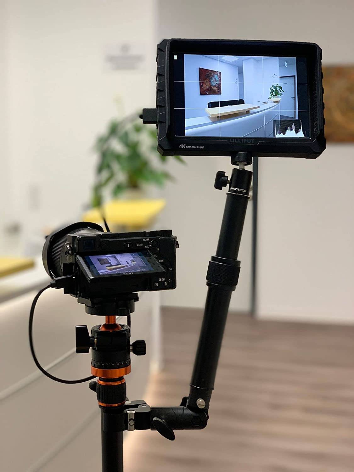 Photecs® Stativ-Verlängerung Pro-S mit Kniegelenk, kurzes Teleskop-Monopod-2