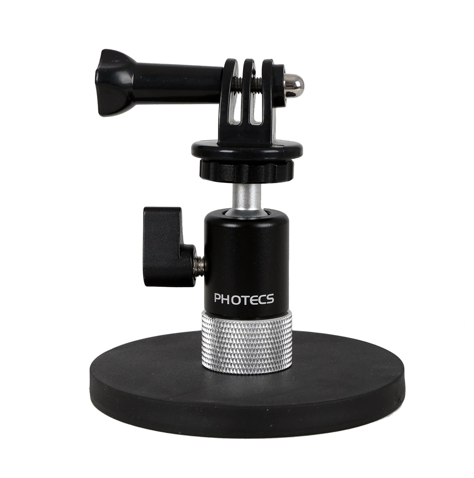 Photecs® Mini Stativkopf Pro V3, CNC-gefertigt, Anschluss 3/8" & ¼", justierb. Hebel-3