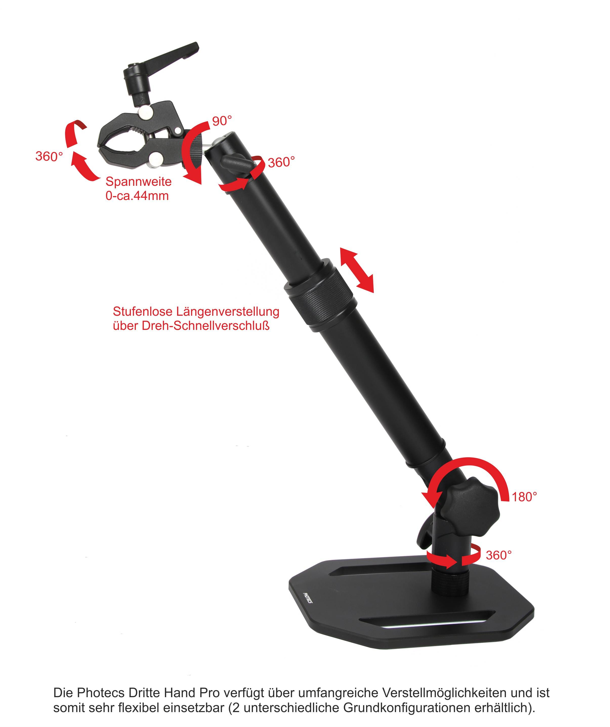 Photecs® Dritte Hand V2, höhenverstellbar bis ca. 37 cm, Objekthalter, Werkzeugträger-1