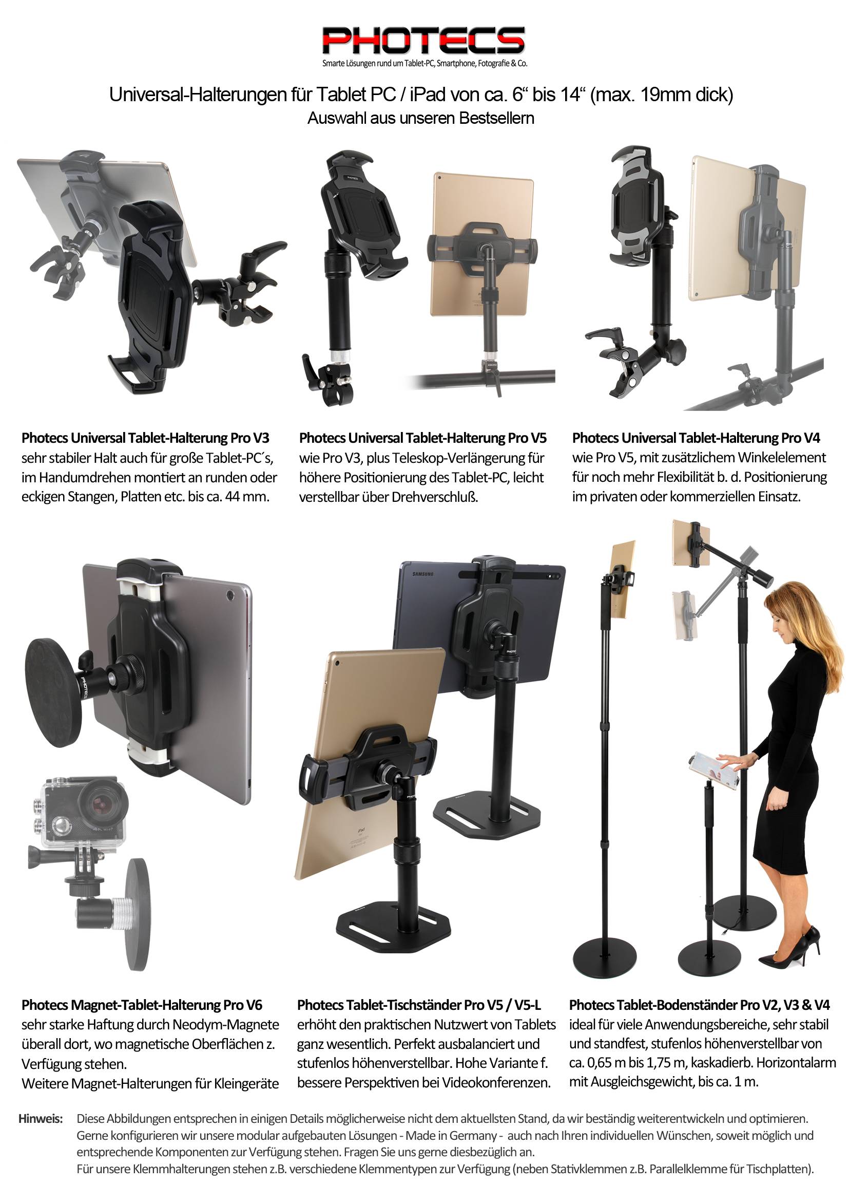 Photecs® Smartphone Stativ Pro V3-PX, Selfie-Stativ, Handy-Halter, Ständer für Handy, Kameras etc.-4