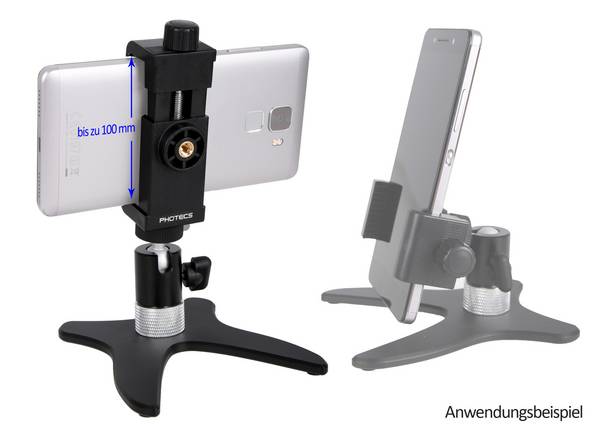 Photecs® Smartphone Stativ Pro V3-PX, Selfie-Stativ, Handy-Halter, Ständer für Handy, Kameras etc.