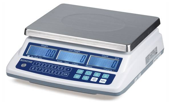 BOSCHE Wägetechnik Zählwaage CS 30 kg | 0,5 g | Akku oder Netzbetrieb