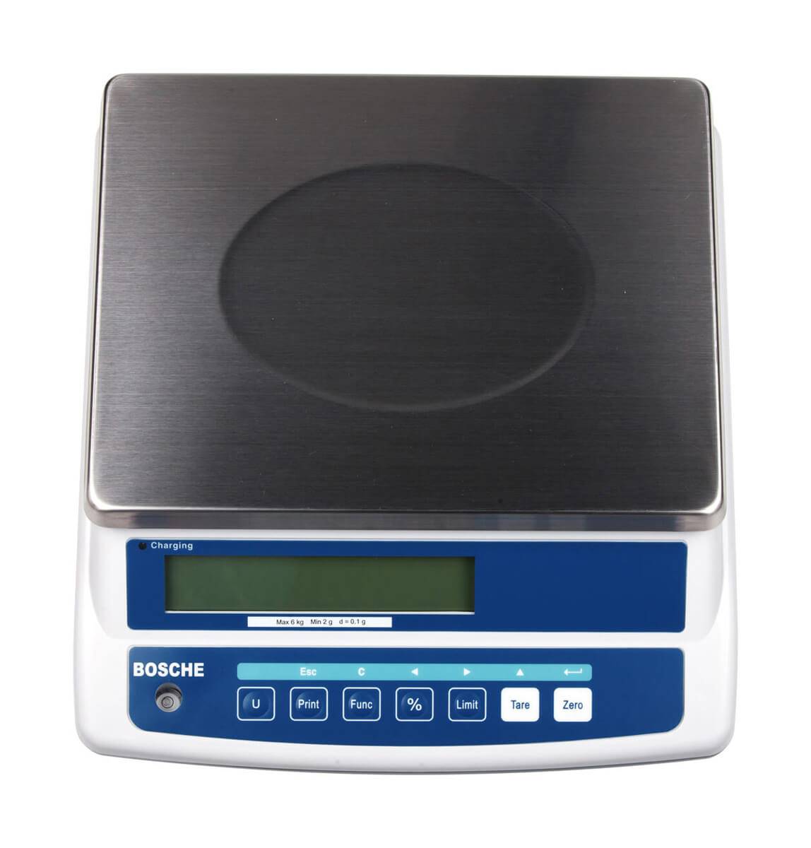 BOSCHE Wägetechnik Zweibereichs-Tischwaage WSE, 15/30 kg | Ablesbarkeit 5/10 g | Akku oder Netzbetrieb-3