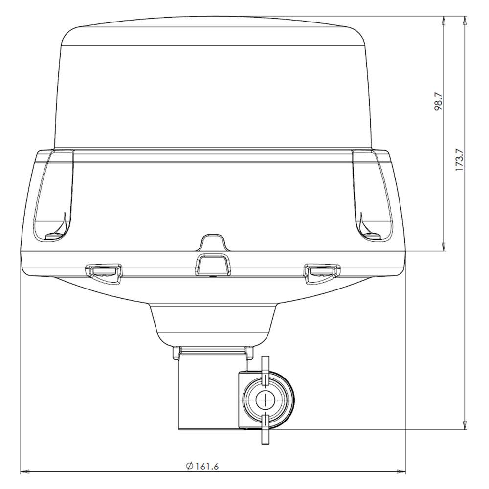 R65 Design Rundumleuchte BRILAR - rot/klar - DIN-3