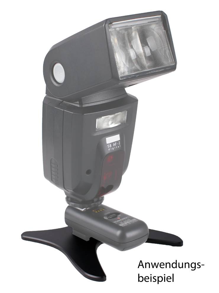 Photecs® Blitz-Standfuß Pro-X, Blitzständer Blitzfuß Tischsockel (Metall, schwarz eloxiert)-1