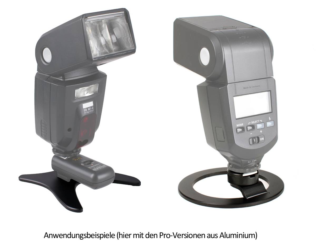 Blitz-Standfuss, Blitzständer, Blitzfuß, Tischsockel mit 1/4"-Stativgewinde (ABS-Kunststoff)-4