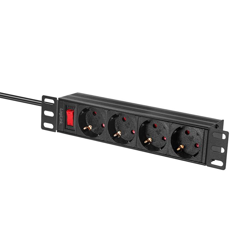 Logilink Steckdosenleiste 4-fach mit Schalter,10(1HE),2m Multimedia-Technik Steckdosenleisten-2