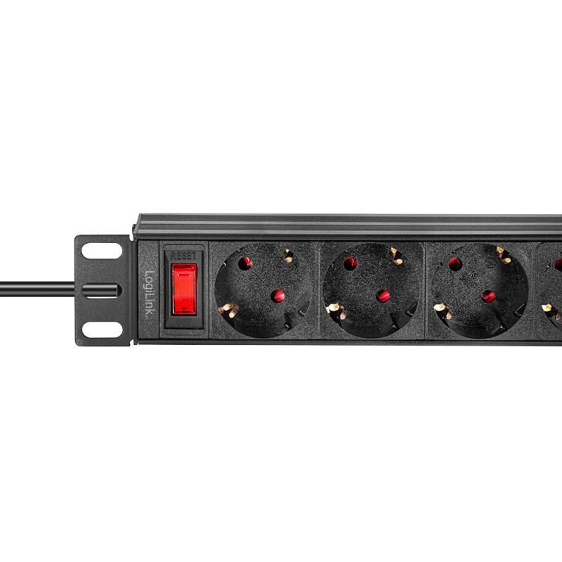 Logilink Steckdosenleiste 4-fach mit Schalter,10(1HE),2m Multimedia-Technik Steckdosenleisten-3