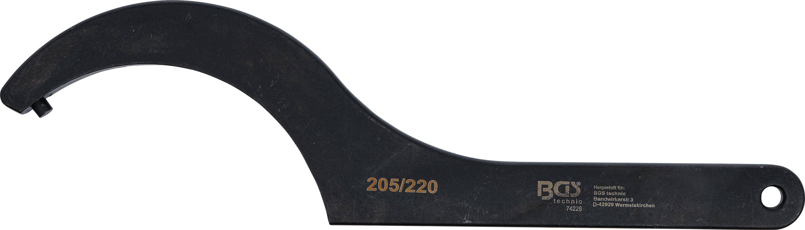 BGS technic Hakenschlüssel mit Zapfen | 205 - 220 mm-1