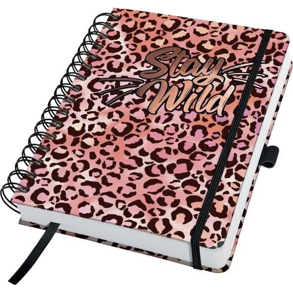Spiral-Notizbuch Jolie Dot-Lineatur A5 Pink Leo Love 240 Seiten 120g-0